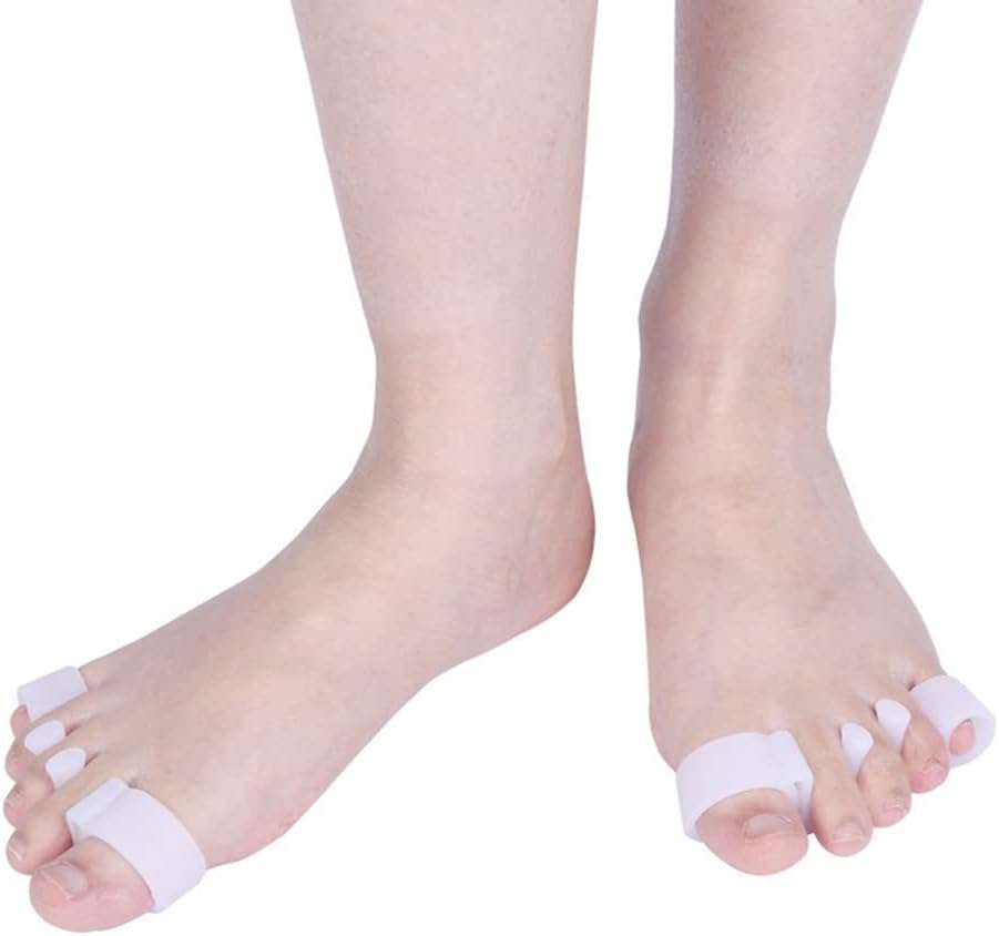 QJRGUY Separators Overlapping Gel Straightener Bunion Corrector, Toe Spacers for Hallux Valgus, Crooked Toes Yogis Dancers or Runners