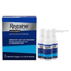 Regaine for Men 5% Minoxidil Extra Strength Scalp Solution for Hair Regrowth (3x 60ml), Scientifically Proven to Help Stop and Reverse Hereditary Hair Loss, Revitalise Hair...