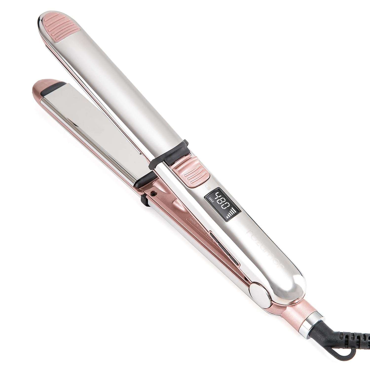 Rozamor Professional Hair Straighteners, Titanium Flat Iron, Double Side 3D Floating Plates Fast Heating Flat Iron, Pink 2 in 1 Hair Straightener Curler for All Hairstyles, Gift...