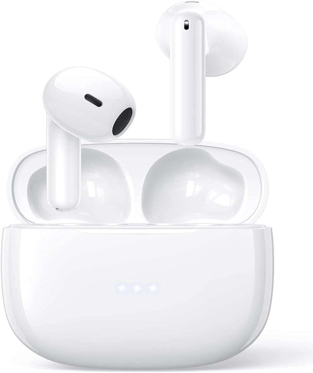 SAMSHOP Wireless Earbuds Bluetooth 5.3 Headphones NEW Wireless Headphones with 4 ENC Mic 56H Bluetooth Earphones in Ear Noise Cancelling Deep Bass Mini Ear Buds Bluetooth...
