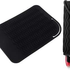 Silicone Heat-Resistant Mat and Protective Cover Case for Hair Straighteners