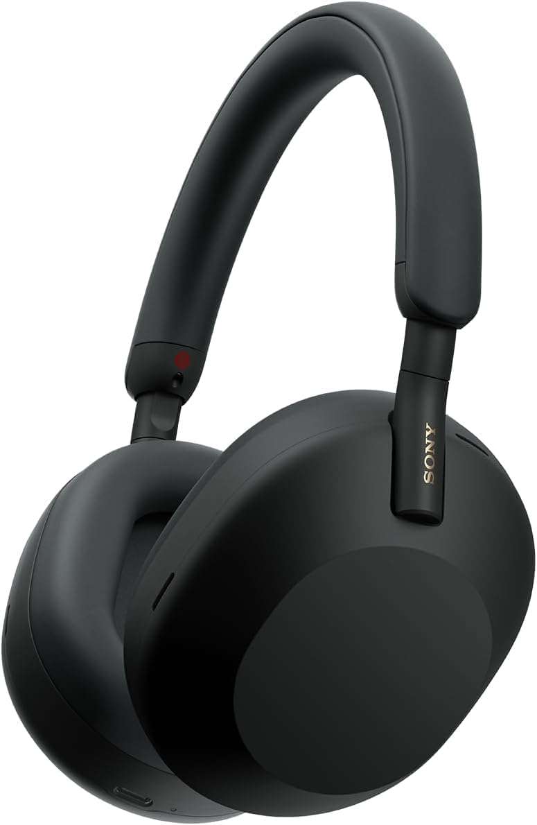 Sony WH-1000XM5 Premium Noise Cancelling Wireless Over-Ear Headphones, Bluetooth, Clear Call Quality, Hi-Res Audio, Up to 30hr Battery Life, Includes Hard Case, iOS & Android -...