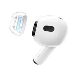 SpinFit SuperFine for AirPods Pro Gen 1 & 2 - M - Medical Grade Silicone Patented Replacement Ear Tips and Adapters for Supreme Comfort (one pair)(ear tips installed)