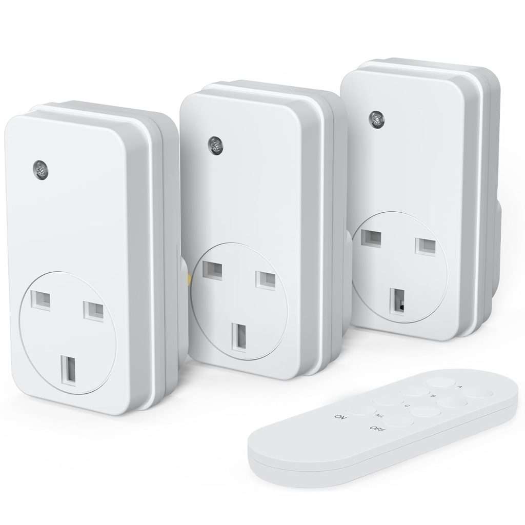Remote Plug Sockets SURNICE Remote Control Plug Socket, 13A/3000W Wireless Remotes Light ...