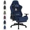 Symino Gaming Chair, Computer Chair with Footrest, Headrest and Lumbar Support, Ergonomic PC Chair, Height Adjustable Rotating Task Chairs, Navy Blue