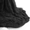 Teddy Fleece Luxury Hug and Snug Cuddles Fluffy Faux Fur Sherpa Reversible Throw Sofa Bed Super Soft Warm and Cosy Blanket Throw Black 150cm x 200cm Approximate