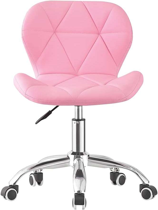 TRIOBLADE Office Desk Chair Adjustable Height Computer Swivel Chairs PU Leather Ergonomic Chair Comfortable Modern Home Chair with Chrome Base and 360° Castors for Home Office...