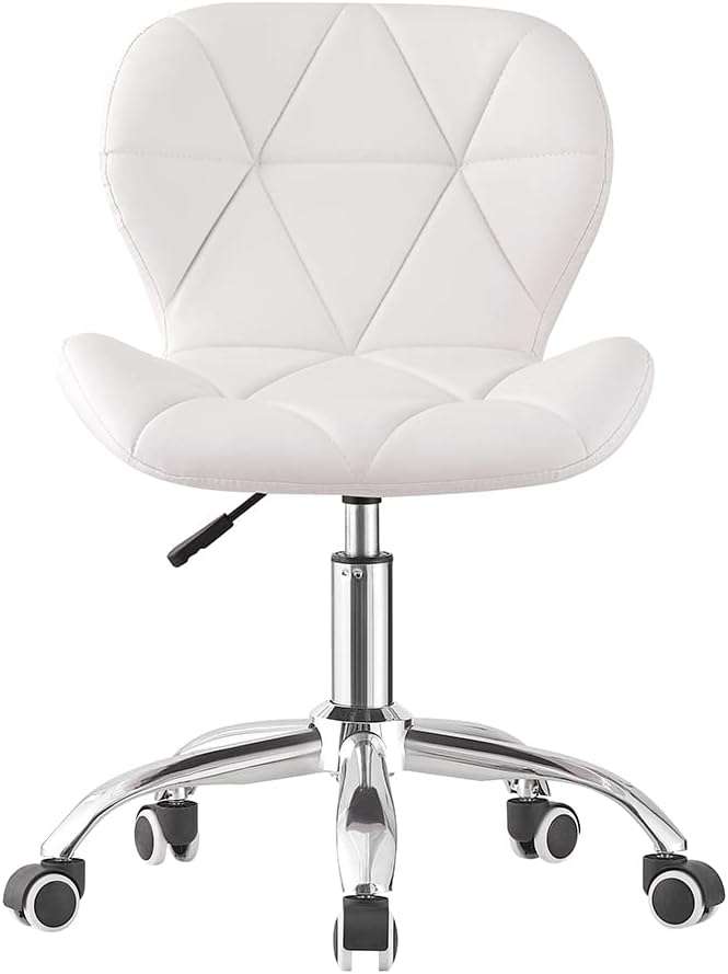TRIOBLADE Office Desk Chair Adjustable Height Computer Swivel Chairs PU Leather Ergonomic Chair Comfortable Modern Home Chair with Chrome Base and 360° Castors for Home Office...