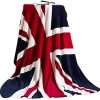 Union Jack Fluffy Blankets Soft Fleece Sofa Bed Throws English Flag Chair Couch Lap Throw Blanket Sherpa Bedding Plush Travel Car Blanket Bedspread Bed Warmer Blanket