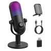 USB Microphone for PC Gaming: Condenser Microphone RGB with Stand Mic - Recording Mic for Computer & Laptop with Quick Mute - Desk Podcast Mic for Podcast & Singing & Streaming...