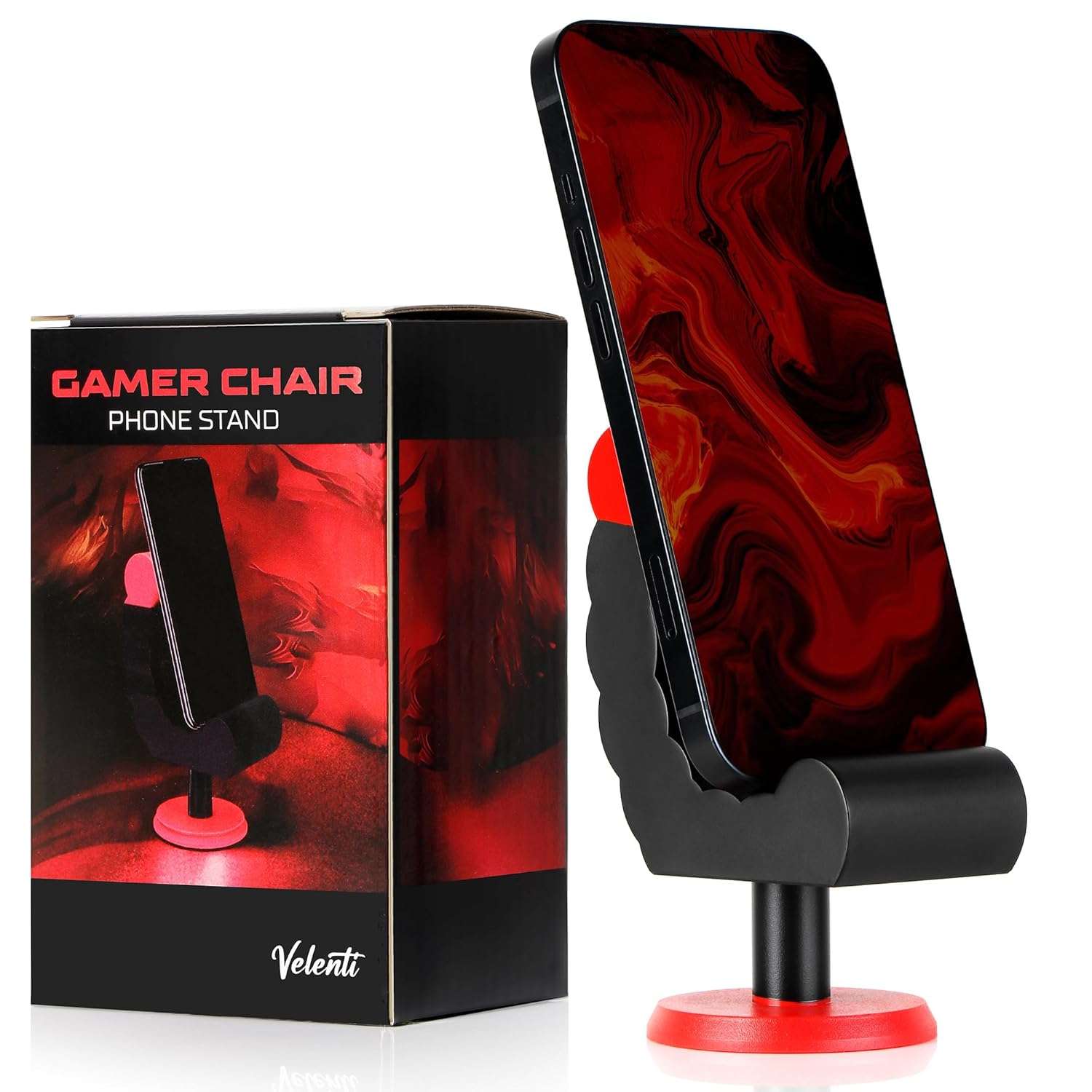 VELENTI Gamer Chair Phone Stand - Phone Holder for Smartphones, Kindles Up to 19 cm Tall - Fun Gaming Accessories for Gamers - Useful Gamer Gadgets - Lovely Birthday Gift for...