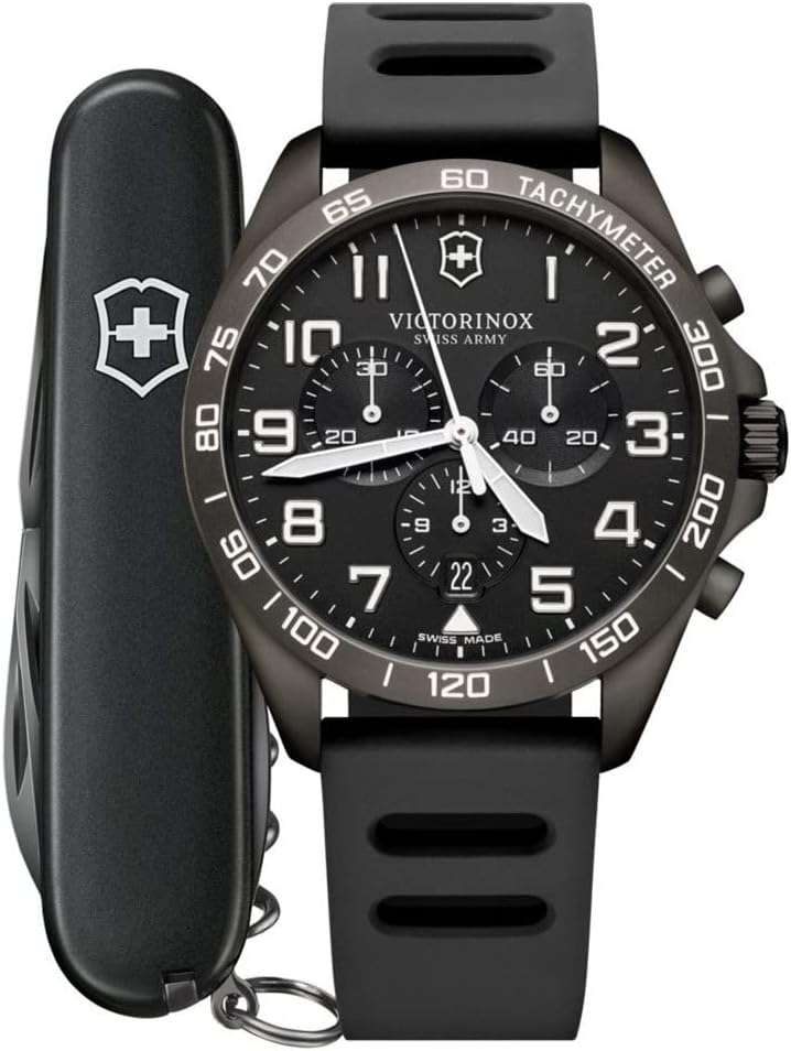 Victorinox Men's FieldForce Sport Chrono, Men's Analogue Quartz Watch, Water Resistant to 100 m, Case Diameter 42 mm, Strap 21 mm