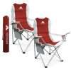 Voyager Set Of 2 Premium Padded Camping Chairs Lightweight & Foldable with Cup Holder & Side Pockets Ideal Water Resistant Outdoor Seats for Garden,Fishing,Picnic,Camping &...