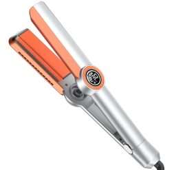 Wide Hair Straighteners, 2 in 1 Hair Straightener and Curler, Hair Straighteners and Curlers in One, Ceramic Flat Iron, Titanium Wide Plate with Comb, Dual Voltage for Travel