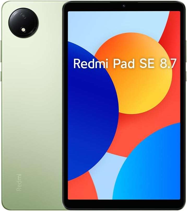 Xiaomi Redmi Pad SE 8.7 4+64GB Aurora Green with ring holder,MediaTek Helio G85 Processor,Up to 2TB expandable storage,8.7" eye-care display,90Hz smooth refresh rate,(UK...