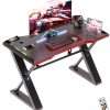 Xyphren 100 * 55 cm Gaming Desk with LED Lights, Gaming Table Thickened Z Shaped, Gamer Desk with Carbon Fiber Coated, Gaming PC Desk, Computer Desk Easy to Assemble, Carbon...
