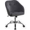 Yaheetech Ergonomic Velvet Office Desk Chair Makeup Vanity Chair Swivel Computer Height Adjustable with Armrest for Home Office Reception Gray
