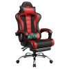 Yaheetech Gaming Chair for Adults, Ergonomic Video Game Chair with Massage Lumbar Support and Footrest Swivel, Height Adjustable Reclining Computer Racing Gamer Chair with...