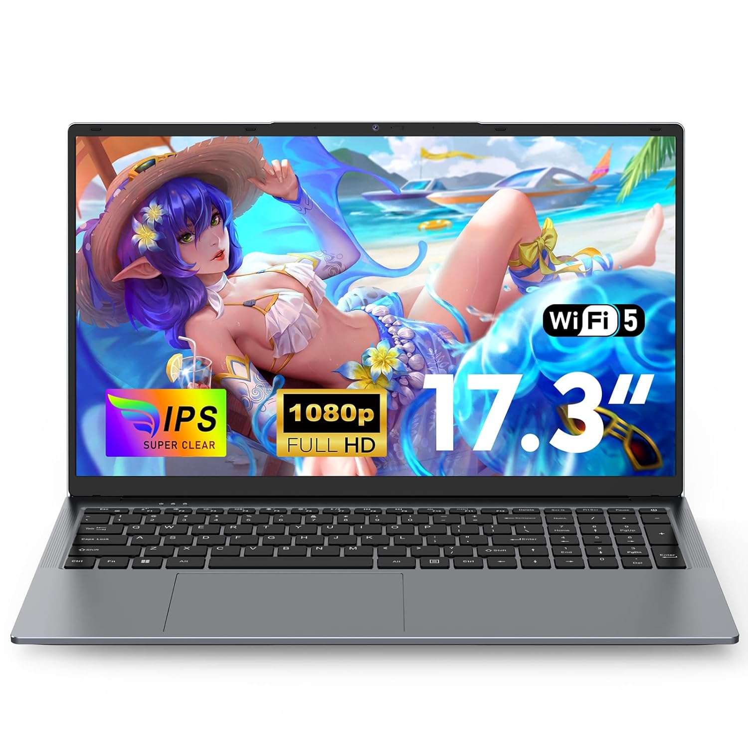 Cheap Gaming Laptop 17.3 Inch N150 (1.2 GHz to 3.6 GHz) Processor, RAM 16GB SSD 1TB Gamer Laptop Computer, 1920x1080P/Webcam/Backlit Full Keyboard/6000Mah/TF Card