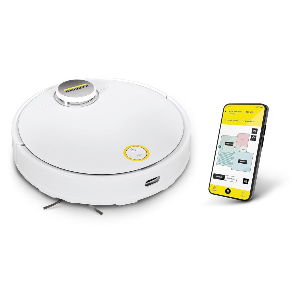 Kärcher RCV 3 Robot Vacuum Cleaner with Mop Function 2500Pa- Remote ...