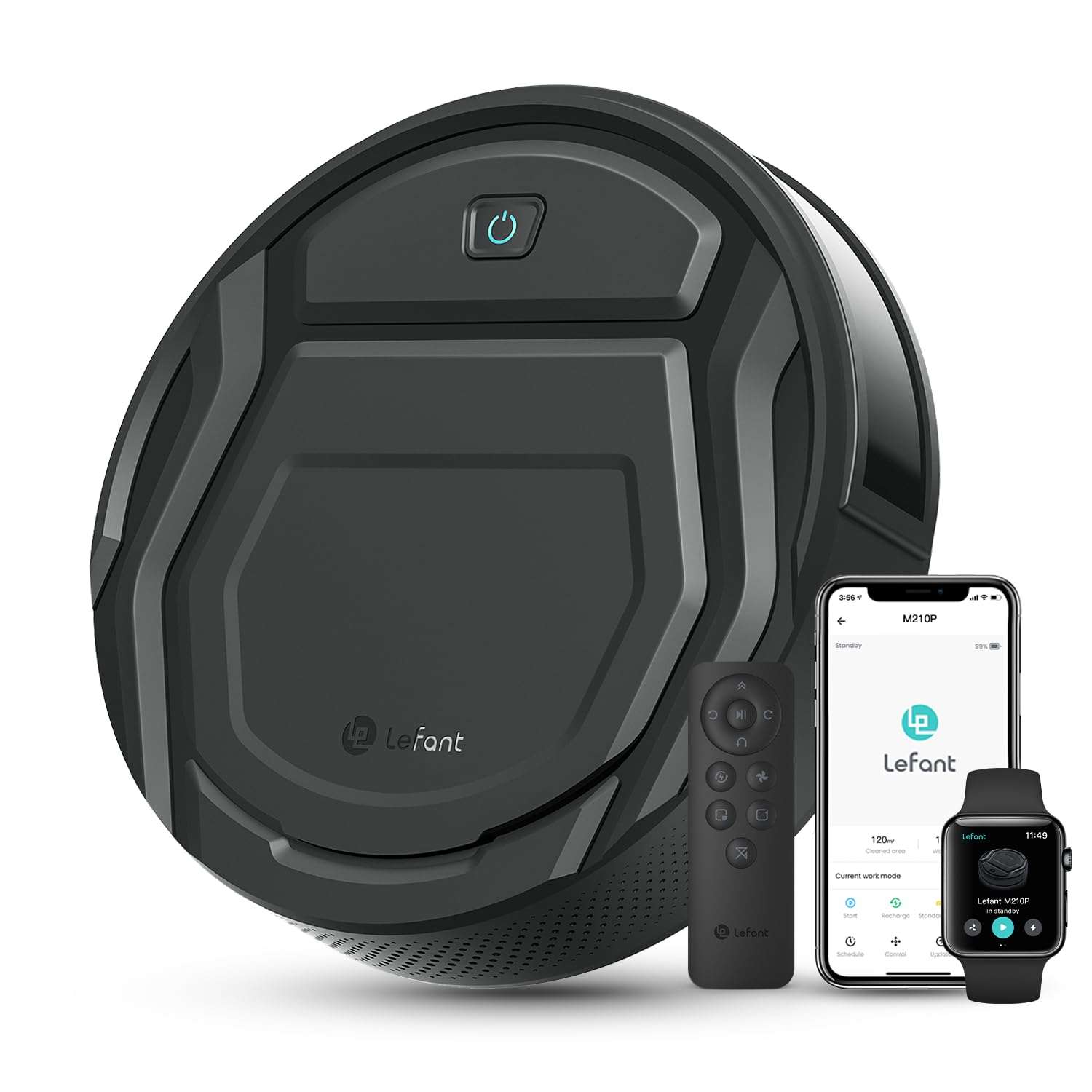 Lefant M210P Robot Vacuum Cleaner Remote Control, Featured Carpet Cleaner Small Robot 7.8cm Thin 28cm DIA, Robotic Vacuum Alexa Voice Control Self-Charging Ideal for Pet Hair...