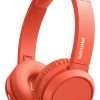 Philips On-Ear Headphones H4205RD/00 with Bass Boost Button (Bluetooth, 29 Hours Playback Time, Quick Charging Feature, Noise Isolating, Flat Folding), Matte Red - Model, On-Ear