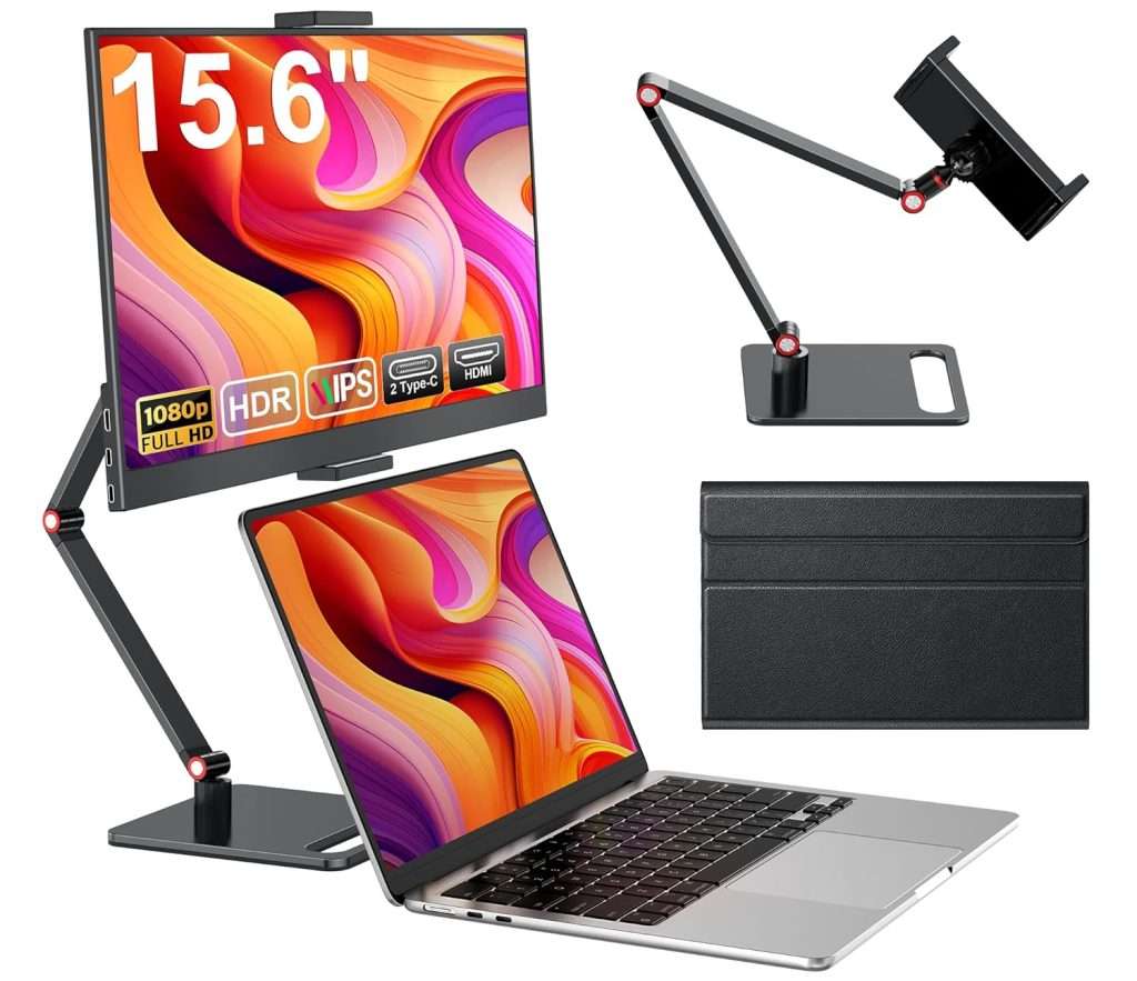 Portable Monitor 15.6″ 1080P FHD Laptop Screen Extender IPS Display ...