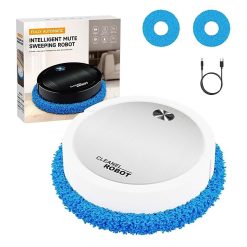 Robot Vacuum and Mop, 2-in-1 Wet and Dry Automatic Sweeping & Mopping Robot, Ultra-Thin Super Suction, 60min Runtime, Ultra-Quiet 45dB for Tile Wood Marble Floors white With 2...