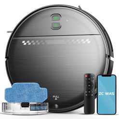 Robot Vacuum and Mop Combo, 2-in-1 Robot Vacuum Cleaner, Perfect for Pet Hair, Hard Floor and Carpet, Anti-Bump, Anti-Fall, App, Voice and Remote Control