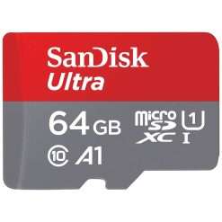 SanDisk Ultra micro SD card + SD adapter 64GB (For Android Smartphones and Tablets, Memory card up to 140 MB/s, A1 Faster App Performance, UHS-I, Class 10, U1)