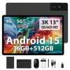 Tablet 13 INCH Android 15.0 Octa-Core 36GB RAM+512GB ROM (2TB Expandable), INCELL FHD 2944 * 1840, 4G LTE/5G WIFI/2.2GHz/13MP/11580mAh/GPS, Tablet with...