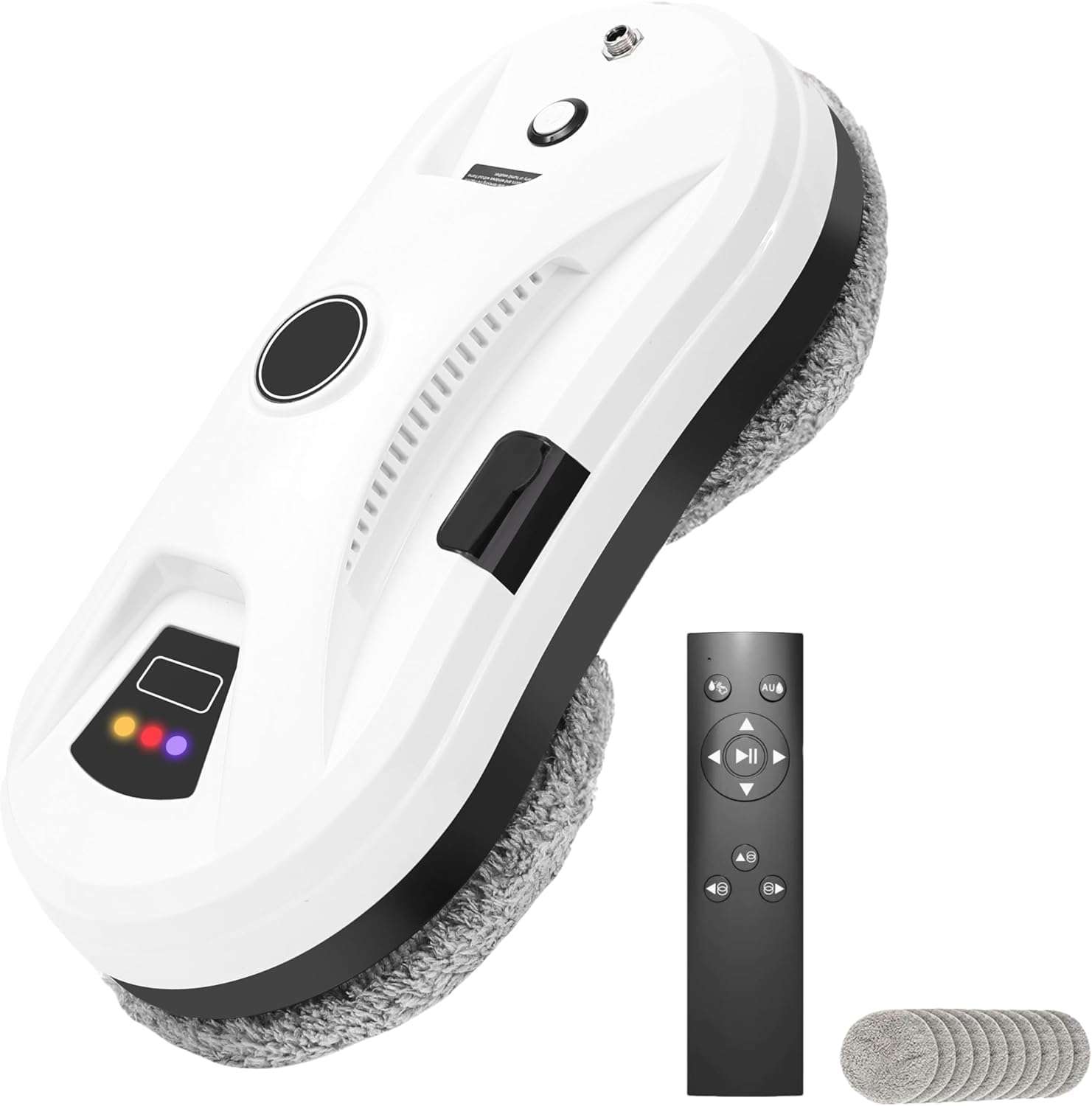 window cleaning robot,Smart Glass Cleaning Robotic with 5600Pa Strong Suction,Multiple Safety System,Edge Detection,for High-Rise Windows Ceiling,Outdoor Indoor,White UK plug