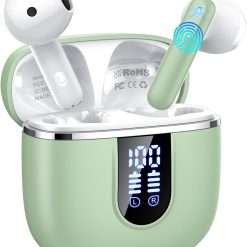 Wireless Earbuds, Bluetooth 5.4 Earphones In Ear Hi-Fi Stereo Deep Bass, Bluetooth Headphones with 4 ENC Noise Cancelling Mic, 40H Playback IP7 Waterproof Earbuds Comfortable...