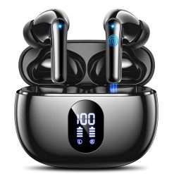 Wireless Earbuds, Bluetooth 5.4 Headphones in Ear 3D Bass Stereo Sound, 48H Wireless Earphones with 4 ENC Noise Cancelling Mic, IP7 Waterproof Bluetooth Earbuds LED, AI-Enhanced...