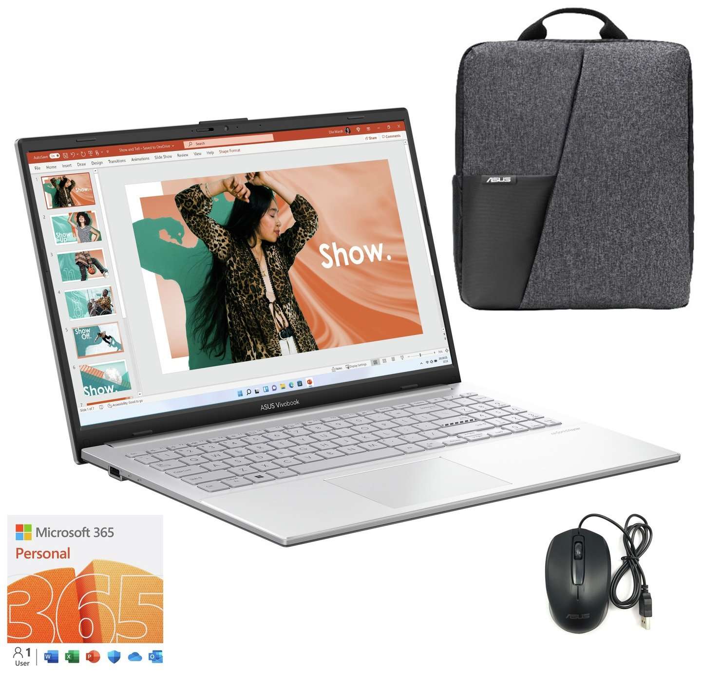ASUS Vivobook Go 15 15.6in N200 4GB 128GB Laptop Bundle