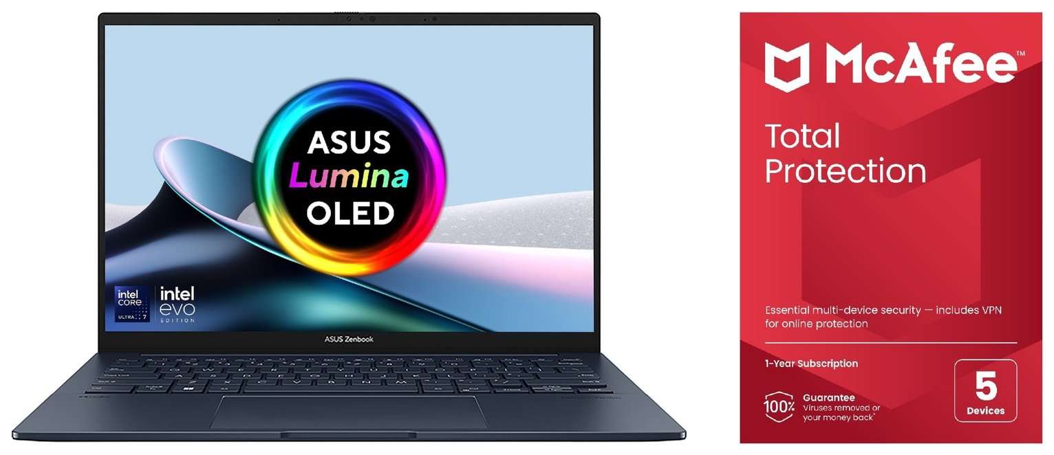 ASUS Zenbook 14 OLED 14in U9 32GB 1TB Laptop Bundle - Blue