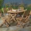 Argos Home Newbury 6 Seater Folding Wooden Patio Set