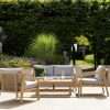 Habitat Hania 4 Seater Wooden Garden Sofa Set - Natural