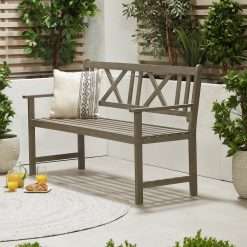 Pacific Cambridge 3 Seater Wooden Garden Bench - Grey