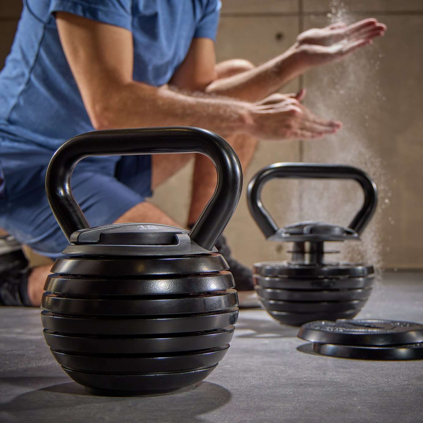 Pro Fitness 7-in-1 18kg Adjustable Kettlebell - Black