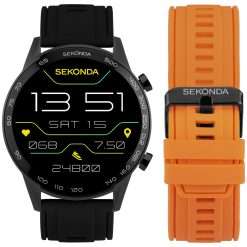 Sekonda Active Plus Black Metal Case Smart Watch Gift Set