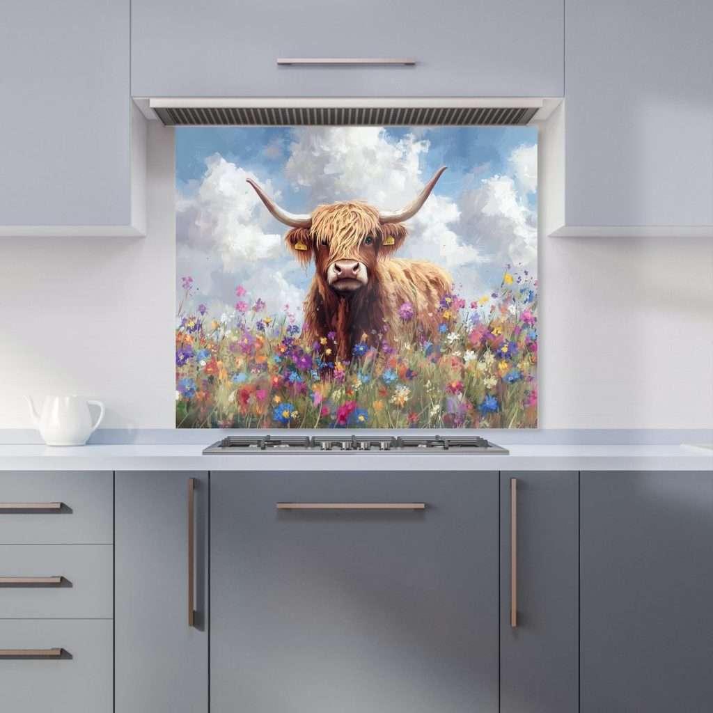 WRT Summer Cow Multicolour Kitchen Splashback – W900xH750mm